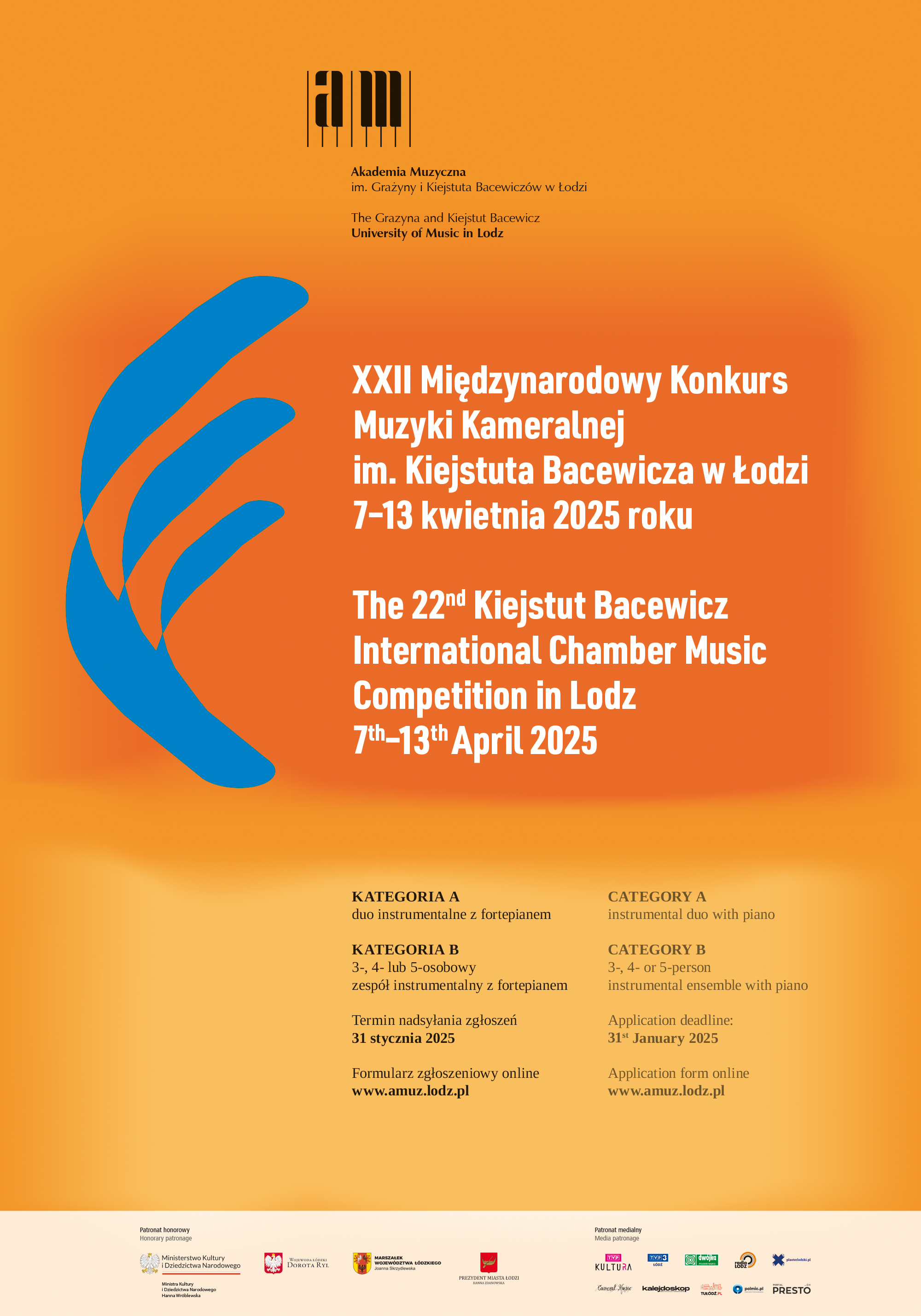 XXII Międzynarodowy Konkurs Muzyki Kameralnej im. Kiejstuta Bacewicza w Łodzi