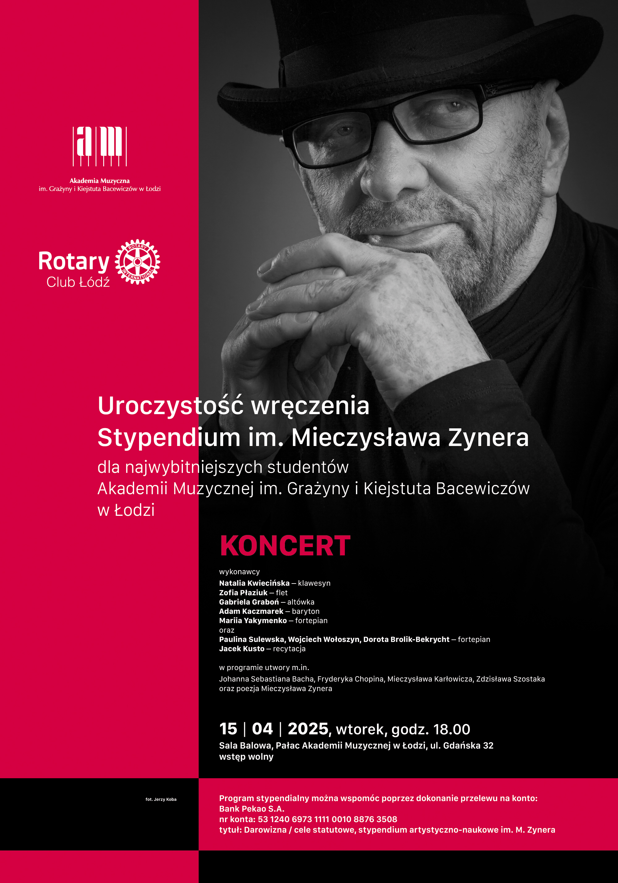 Uroczystość wręczenia stypendium naukowo-artystycznego im. Mieczysława Zynera