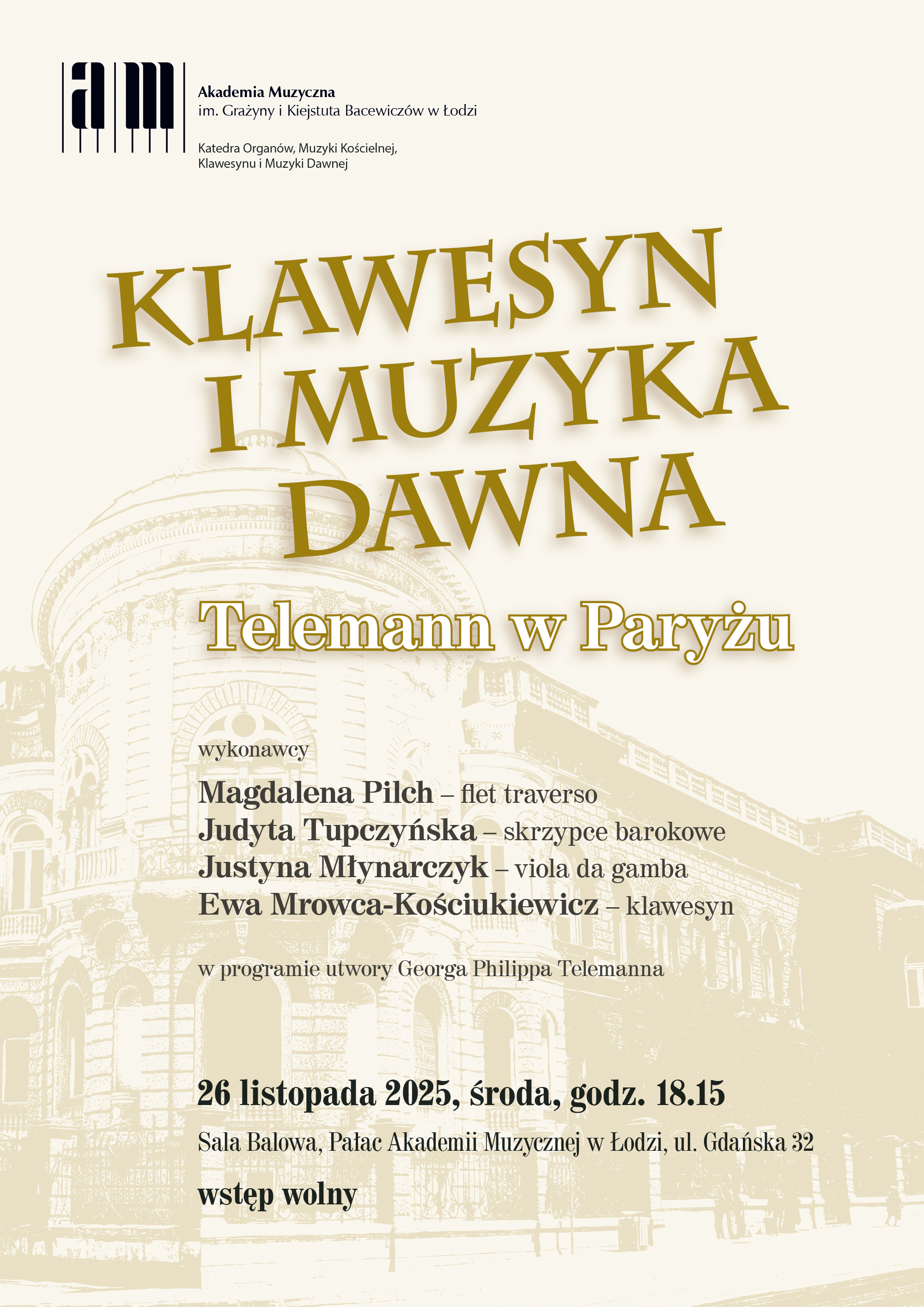 Koncert z cyklu KLAWESYN I MUZYKA DAWNA